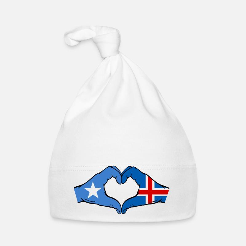 Drapeau de l’île de Somalie mains forme de coeur Bonnet bio Bébé