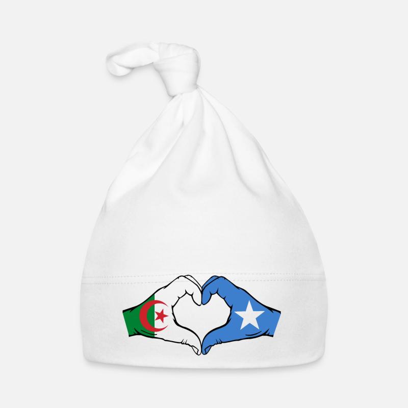 Algérie Somalie Drapeau Mains Coeur Forme Bonnet bio Bébé