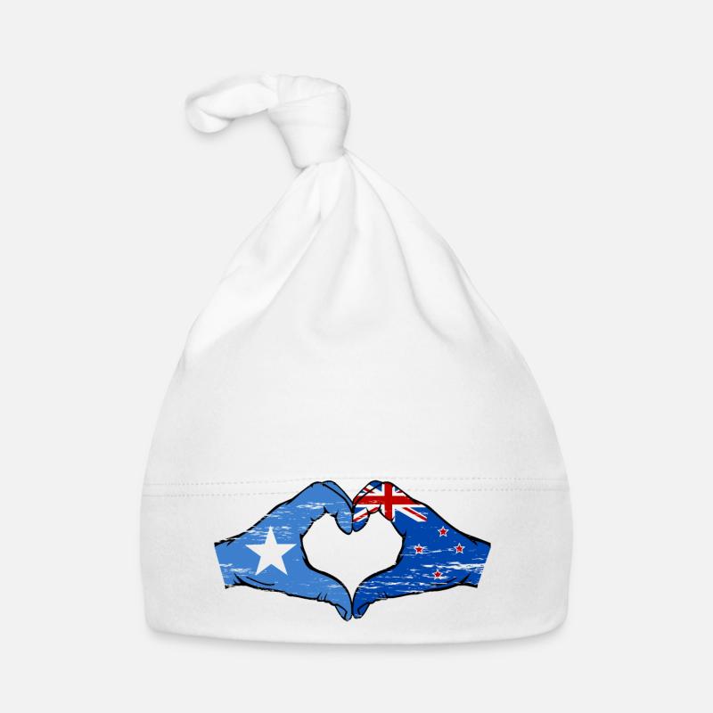 Somalie Nouvelle-Zélande drapeau mains forme coeur utilisé Bonnet bio Bébé