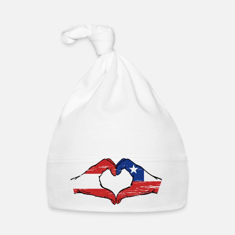 Autriche Chili drapeau mains forme de coeur utilisé Bonnet bio Bébé