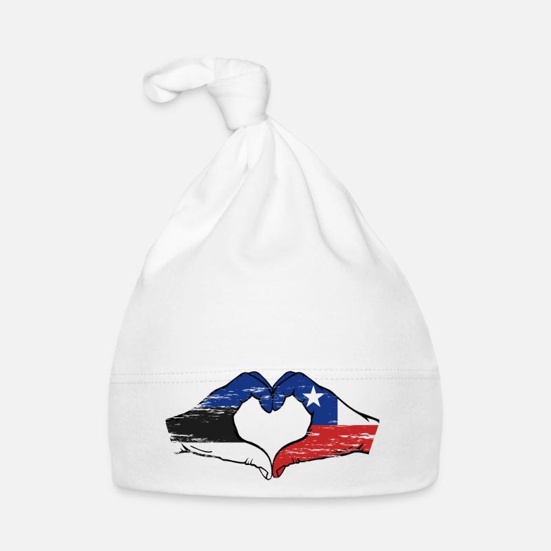 Estonie Chili drapeau mains forme de coeur utilisé Bonnet bio Bébé