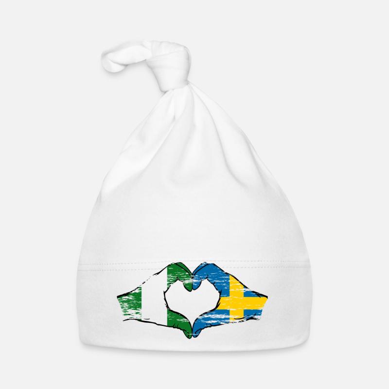 Nigeria Suède drapeau mains forme de coeur utilisé Bonnet bio Bébé