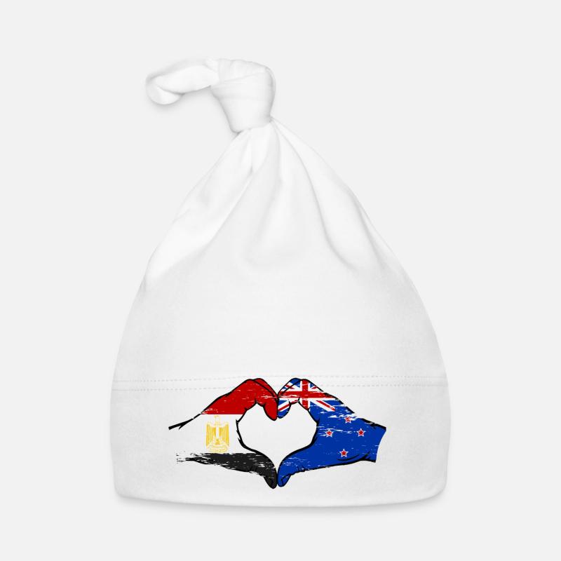 Égypte Nouvelle-Zélande drapeau mains forme de coeur utilisé Bonnet bio Bébé