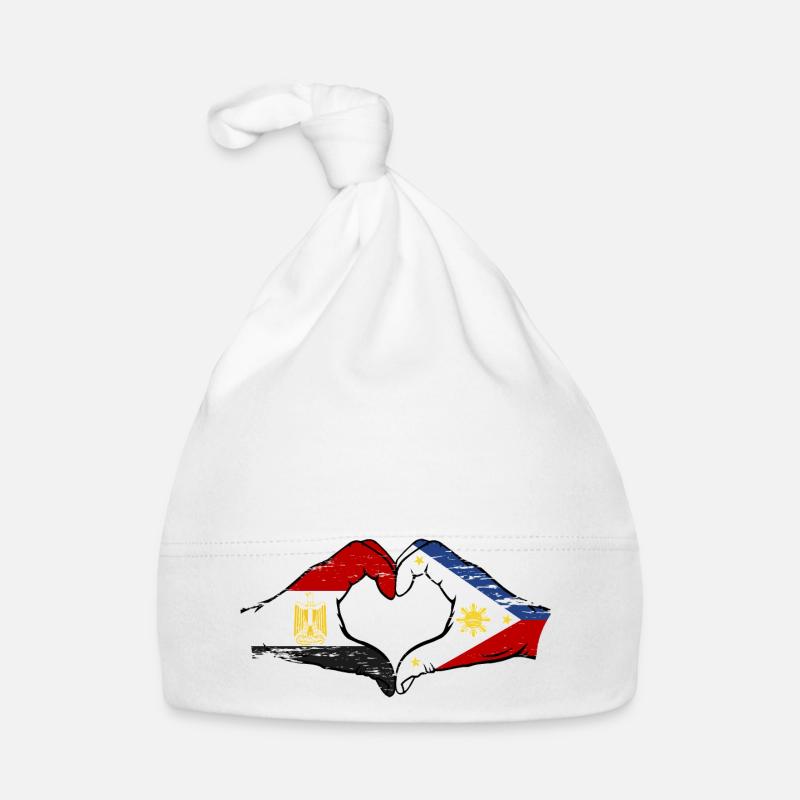 Égypte Philippines drapeau mains forme de coeur utilisé Bonnet bio Bébé