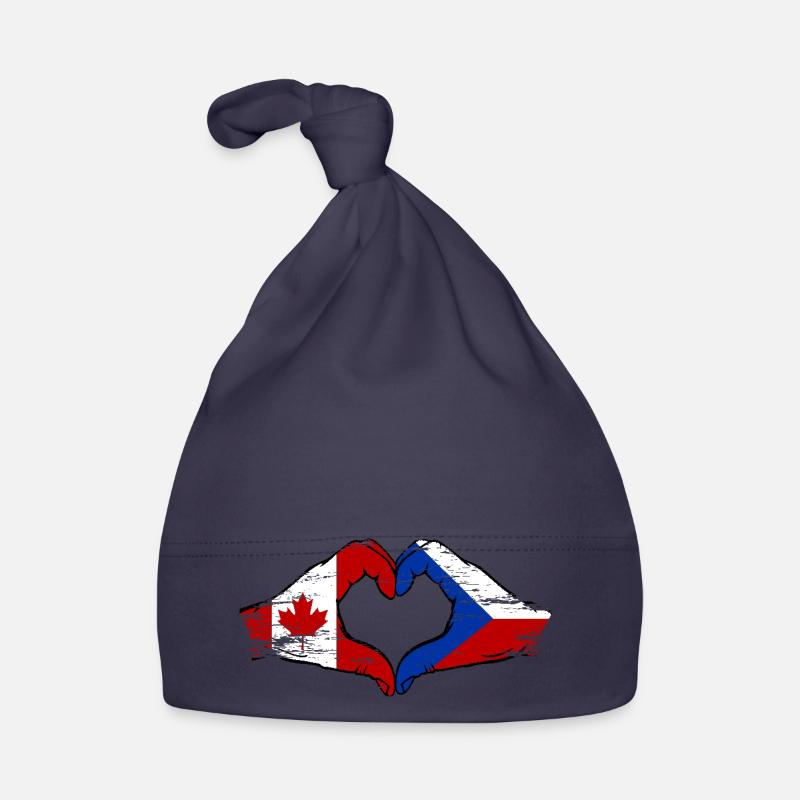 Canada République tchèque drapeau mains forme de coeur utilisé Bonnet bio Bébé