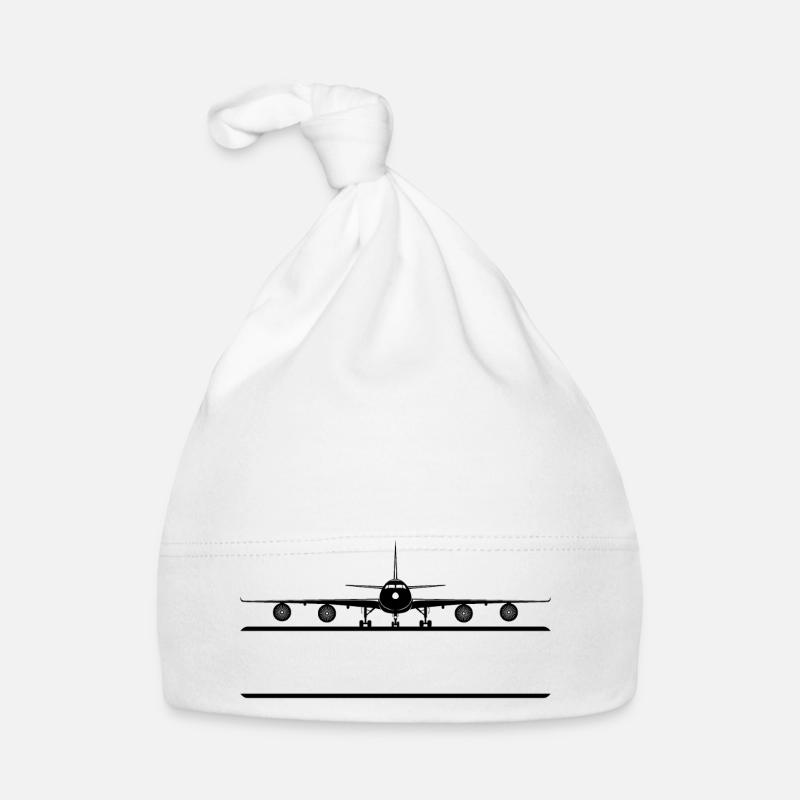 Étiquette nominative de l’avion - Bonnet bio Bébé - blanc
