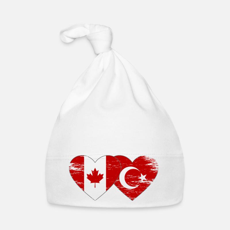 Canada Dinde Drapeau Coeur Utilisé Bonnet bio Bébé