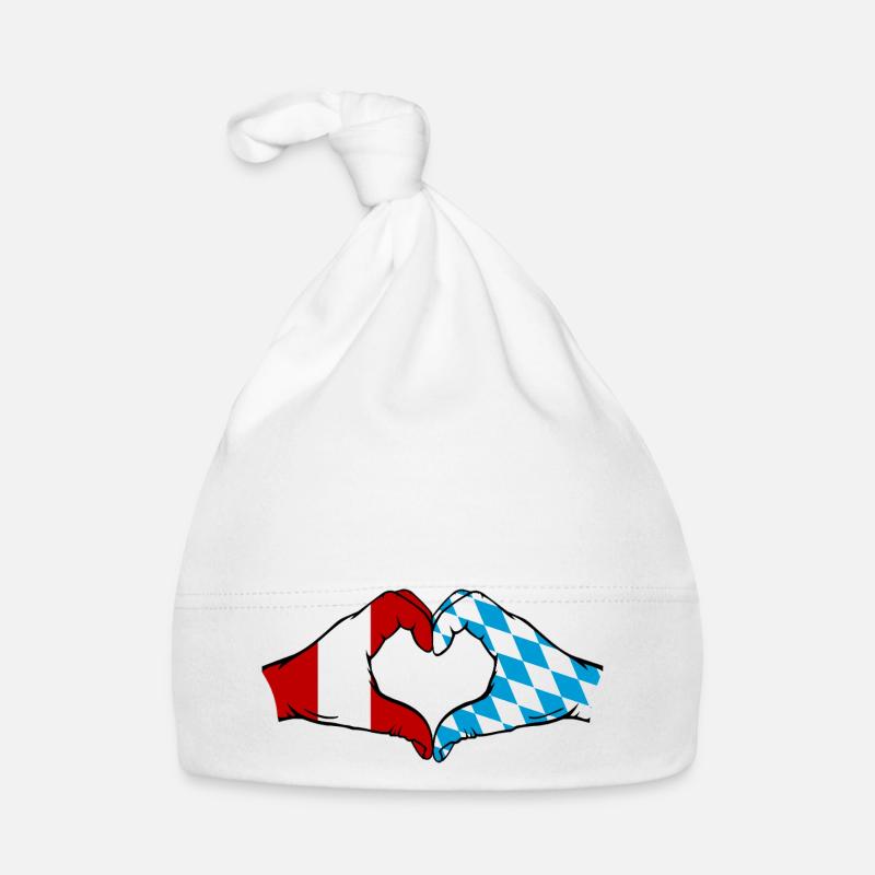 Pérou Bavière drapeau mains forme coeur Bonnet bio Bébé