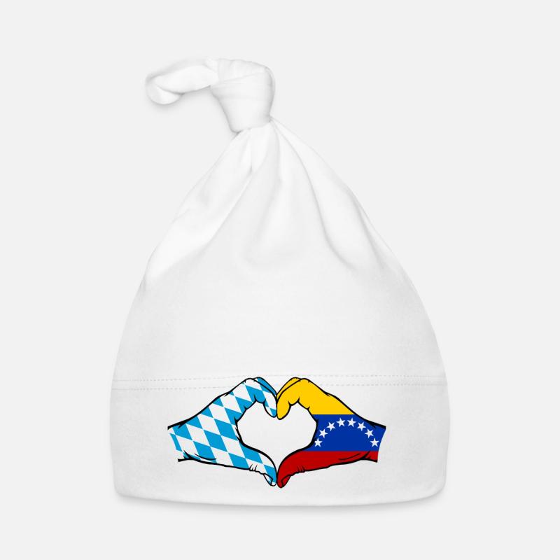 Bavière, Venezuela, drapeau, mains, forme de coeur Bonnet bio Bébé