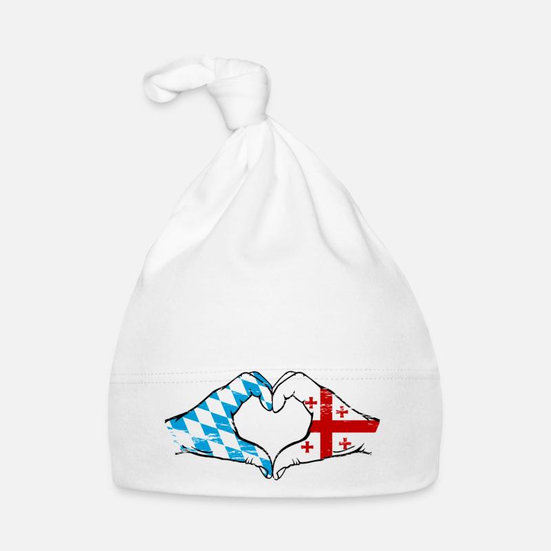 Bavière, Géorgie, drapeau, aiguilles, forme de coeur utilisé Bonnet bio Bébé