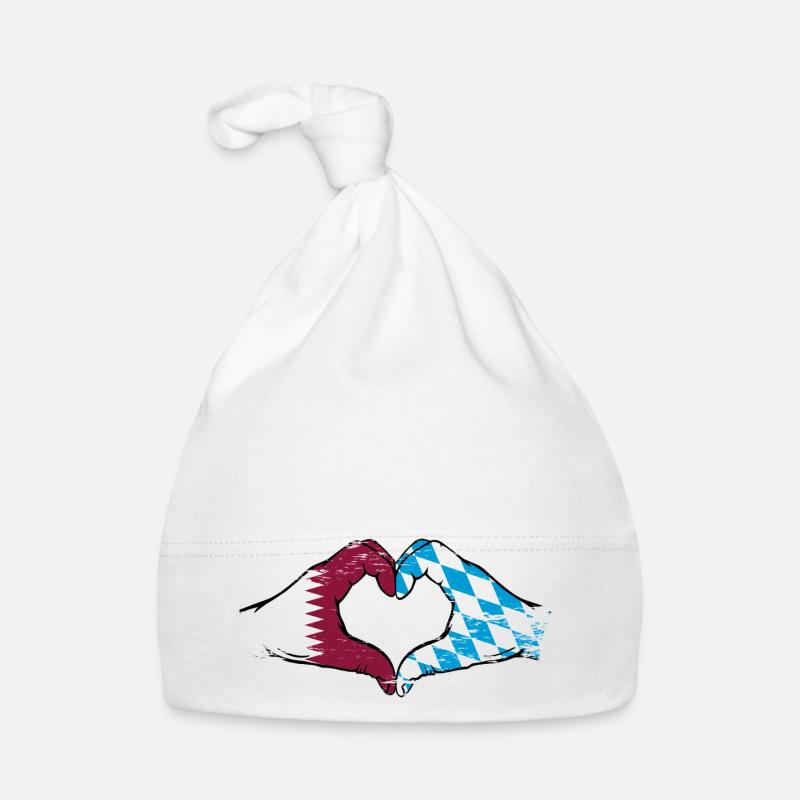 Qatar Bavaroise drapeau mains coeur utilisé Bonnet bio Bébé