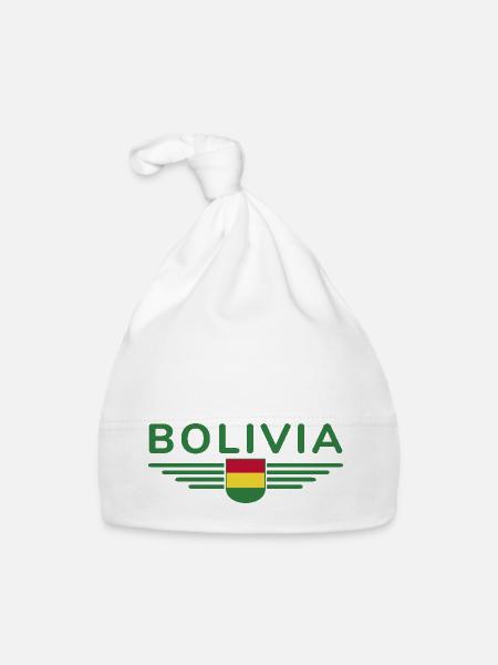 J’aime la Bolivie, T-shirt design de style élégance - Bonnet bio Bébé - blanc - Devant