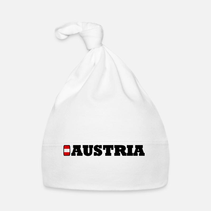 Autriche / Autriche - Bonnet bio Bébé - blanc