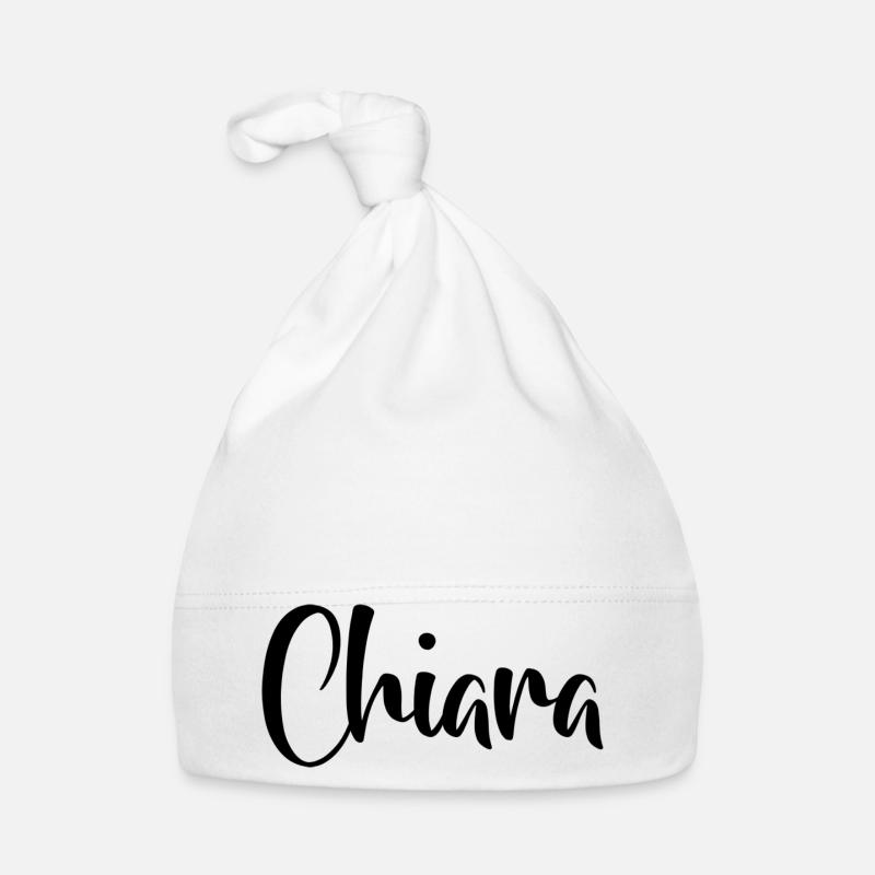 Prénom - Chiara - Bonnet bio Bébé - blanc