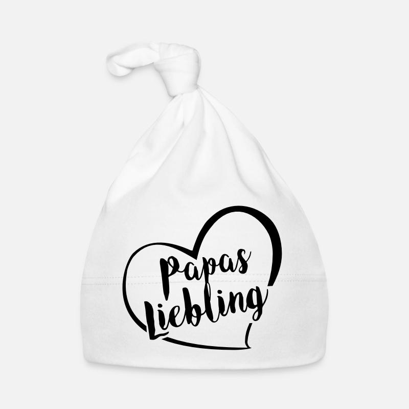 papas_Liebling_einfarbig - Baby Bio-Mütze - Weiß
