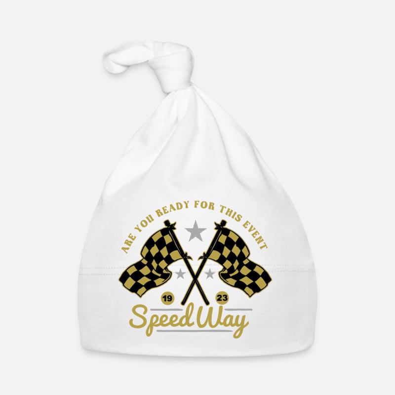 Cadeau de but de départ de drapeaux de course automobile Bonnet bio Bébé