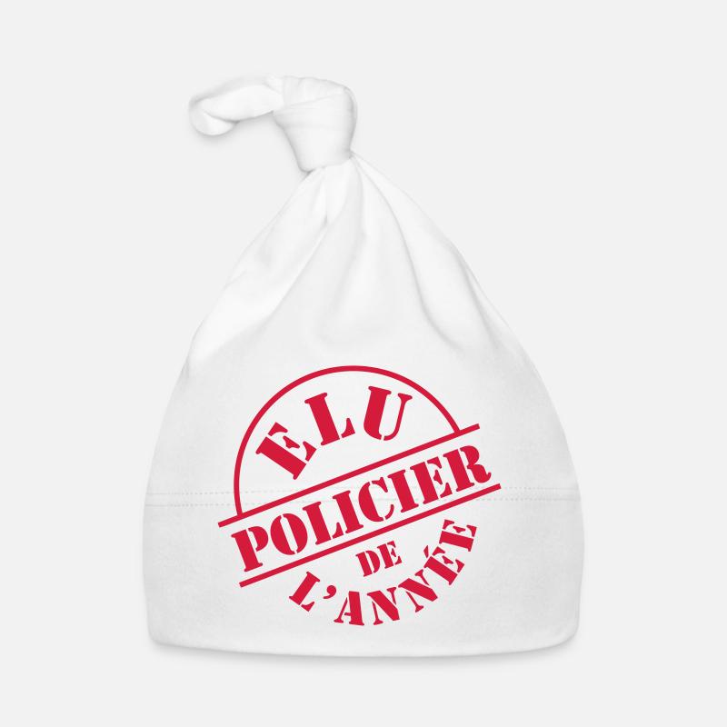 Police - Bonnet bio Bébé - blanc