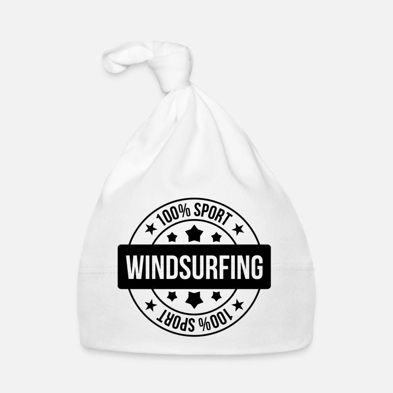 Windsurfen / Windsurfer / Windsurf / Windsurfing - Baby Bio-Mütze - Weiß