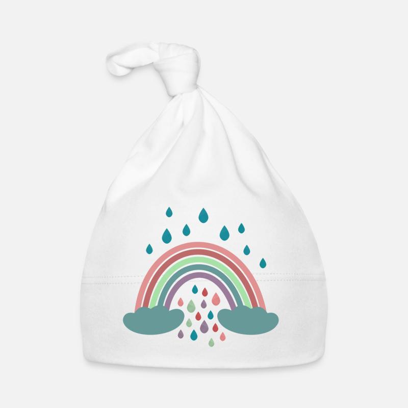 Happy Rainbow Regenbogen Design Baby Bio-Mütze
