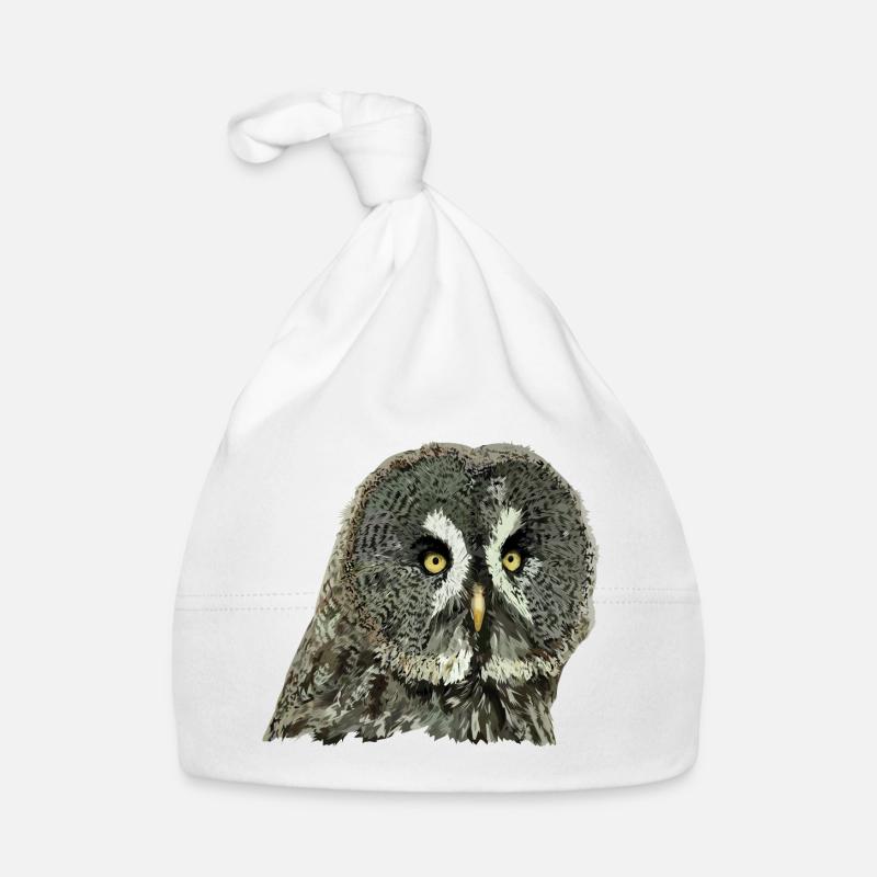 Hibou gris Bonnet bio Bébé