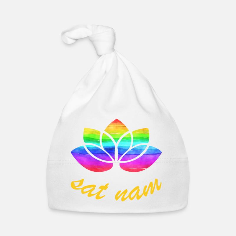 sat nam with lotus rainbow Organic Baby Cap