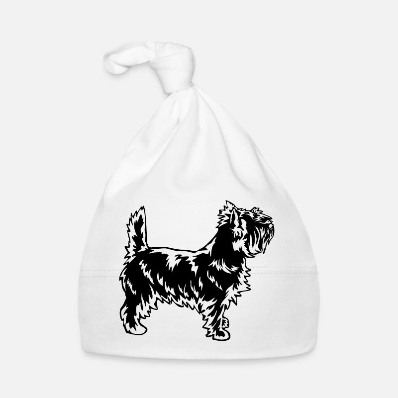 Cairn Terrier - Bonnet bio Bébé - blanc