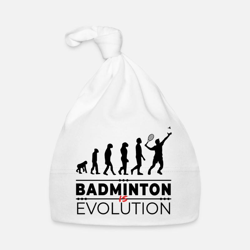 Badminton is evolution - Message Humor Parodie Baby Bio-Mütze