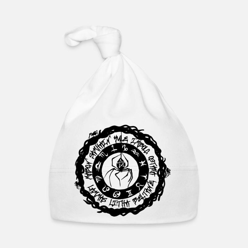 Roue de l'année - Gothique - Bonnet bio Bébé - blanc