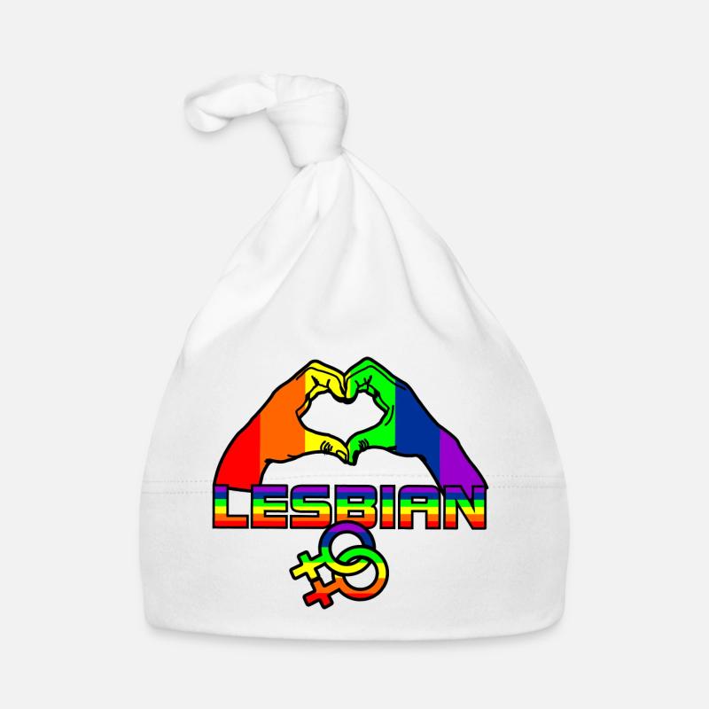 Regenbogen lesbies stolzes Logo 4 Baby Bio-Mütze