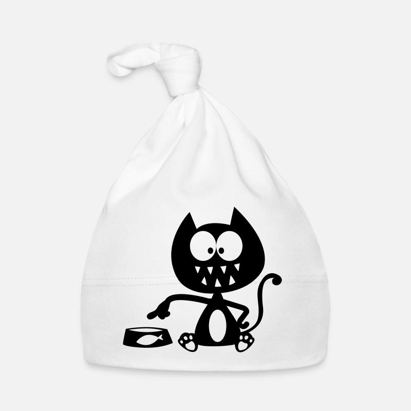 Chat Hungry, chat qui a faim, humour de chat ! Bonnet bio Bébé