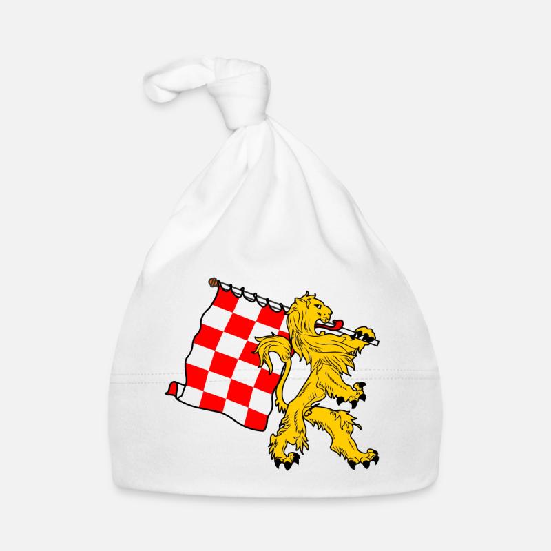 Lion avec drapeau Brabant-Septentrional Drapeau brabançon Bonnet bio Bébé