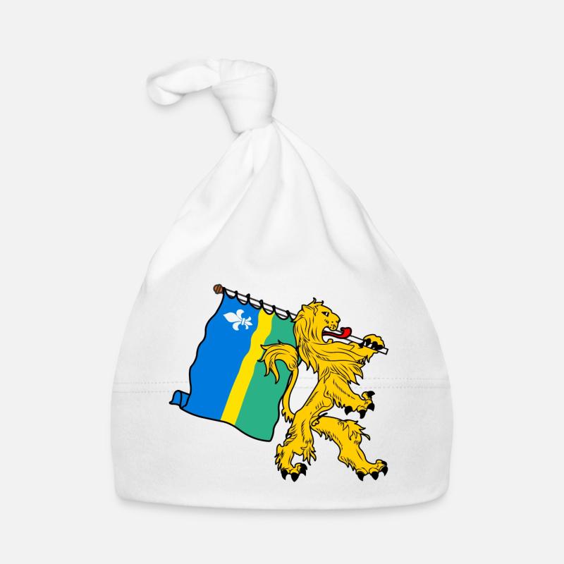 Lion with flag Flevoland the flag Organic Baby Cap