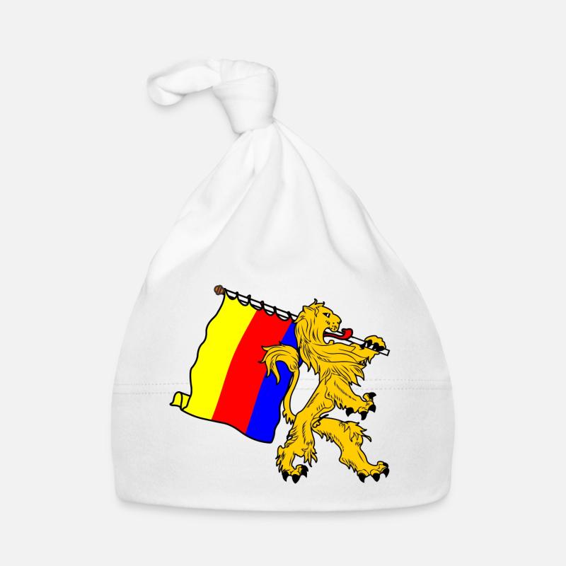 Lion avec drapeau drapeau de la province de Hollande-Septentrionale Bonnet bio Bébé