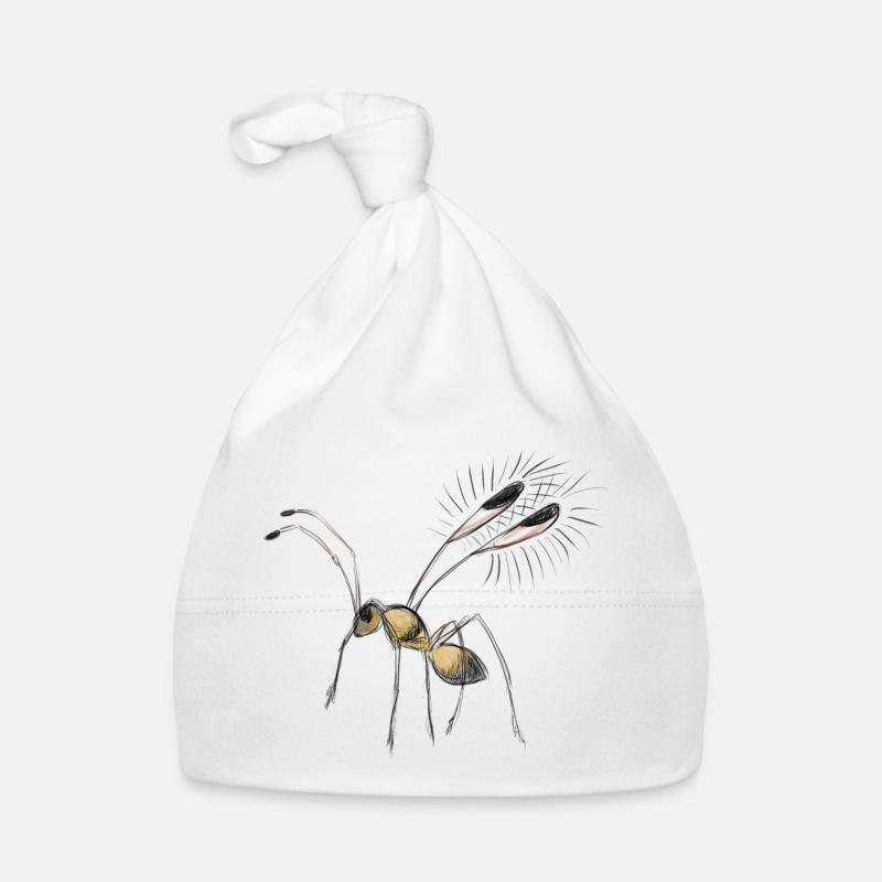 Tiny Fairyfly drawing - Organic Baby Cap - white