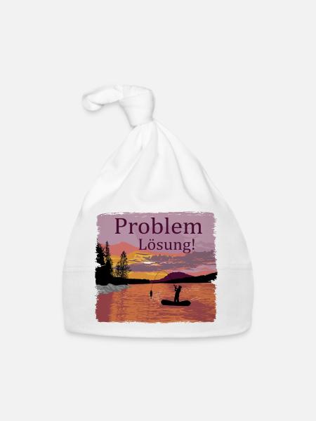 Problem Lösung Angeln - Baby Bio-Mütze - Weiß - Vorne