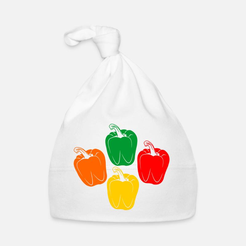 Vier Farben der Paprika Baby Bio-Mütze