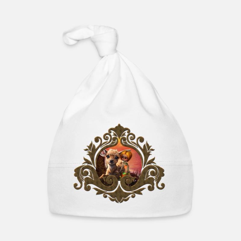 La petite fée et le faon mignon Bonnet bio Bébé