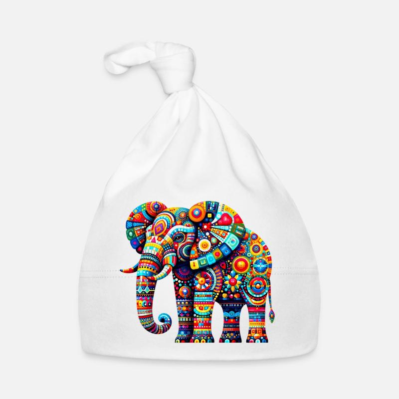 Elefant - Baby Bio-Mütze - Weiß