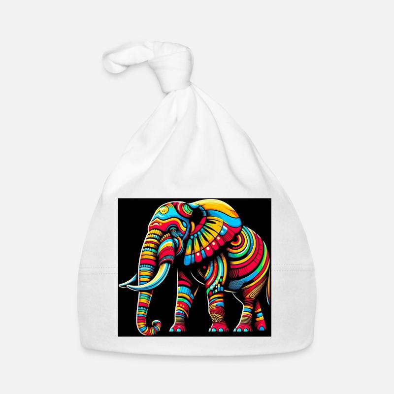 Éléphant Pop Art Bonnet bio Bébé