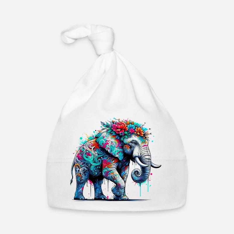 Elefant - Baby Bio-Mütze - Weiß
