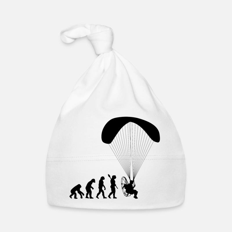 Paramoteur Évolution humaine drôle - Bonnet bio Bébé - blanc