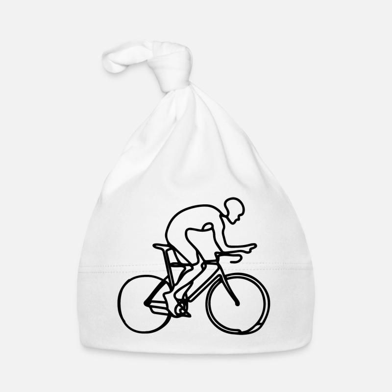Cyclist Drawing Organic Baby Cap