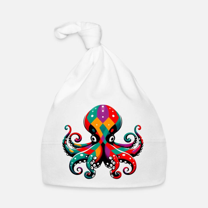 Harlequin Octopus Organic Baby Cap