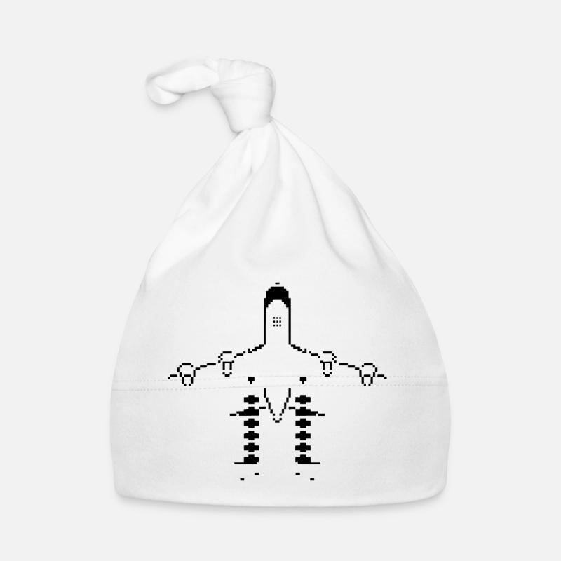 Airplane Pixel Art Organic Baby Cap