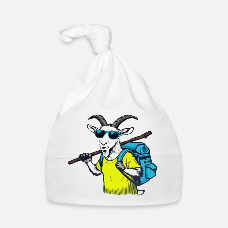 Mountain goat with backpack Organic Baby Cap
