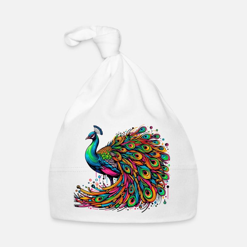 Peacock Organic Baby Cap