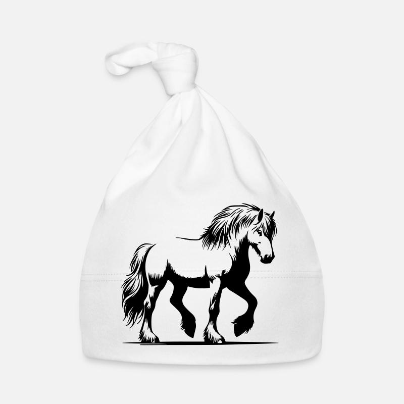 Pferd Isländer Islandpony Islandpferd - Baby Bio-Mütze - Weiß