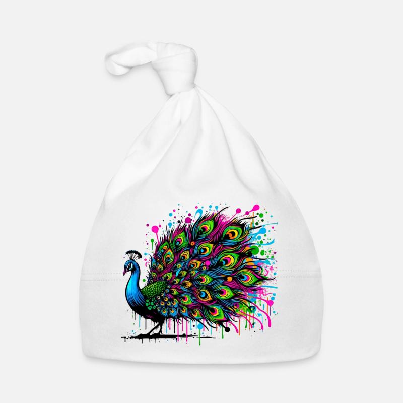 Peacock Organic Baby Cap