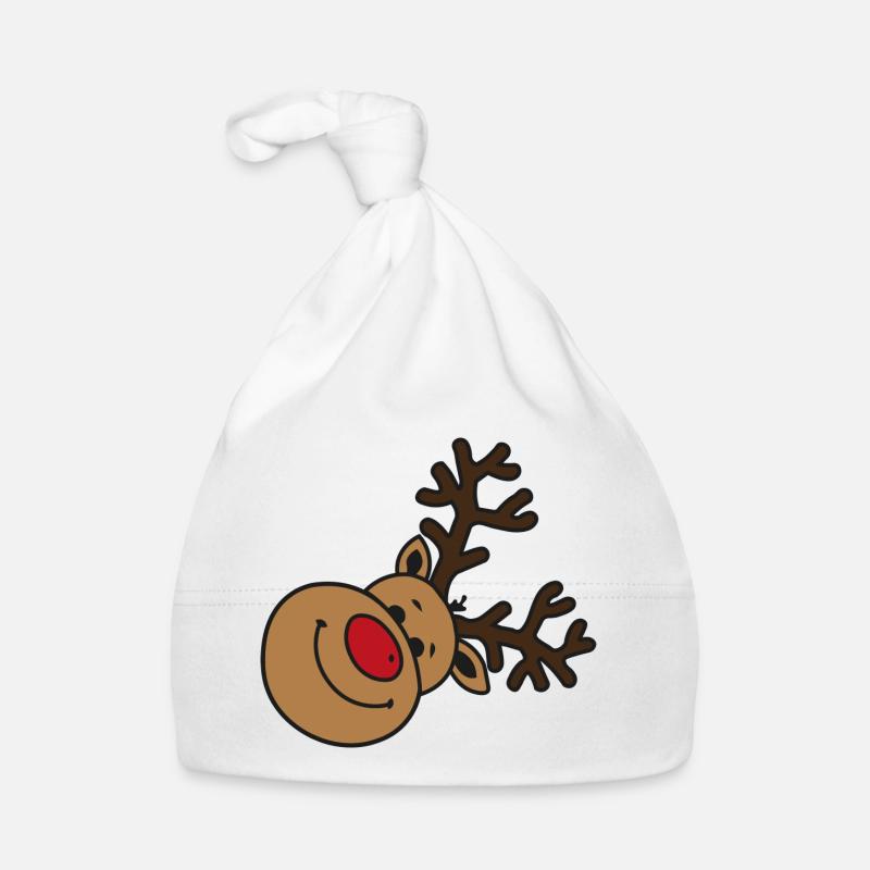 Happy Reindeer(Rudolph) Organic Baby Cap