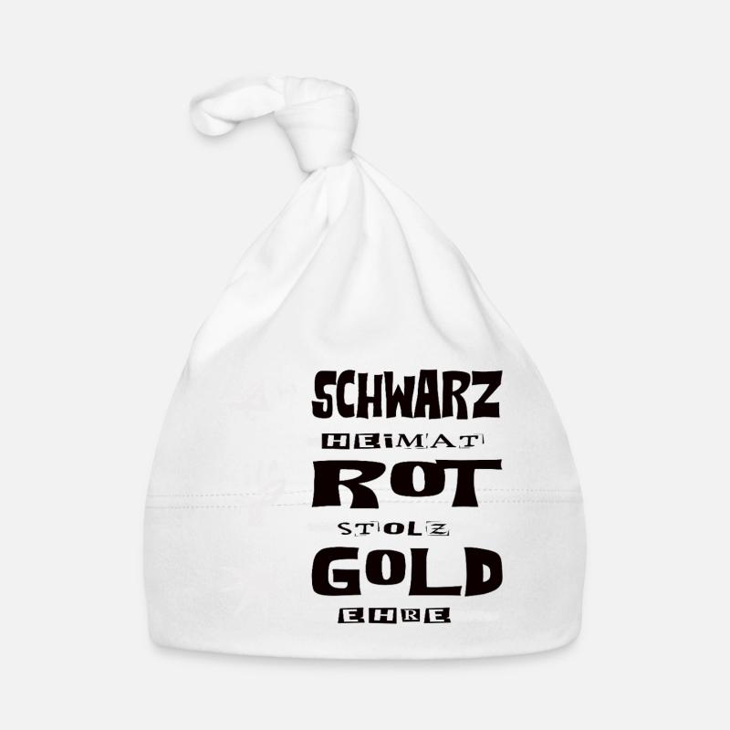 Schwarz Rot Gold Baby Bio-Mütze